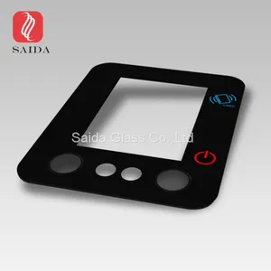 0.7mm Chemical Strengthened Cover Glass 4.3inch for Payment Terminal With Semi-transparent Black Color thumbnail-3