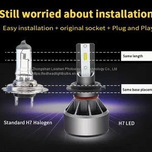 9007 HB5 6000LM CSP LED Headlight Conversion Kit, Hi/Lo Beam Headlamp, Dual Beam Head Light, Halogen Head Light Replacement, 6500K Xenon White, 1 Pair- 1 Year Warranty thumbnail-3