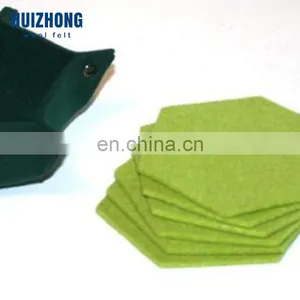 Hexagon Geometric Mouse Pad Mat Cute Modern Mousepad Wool Felt Coworker Gift thumbnail-7