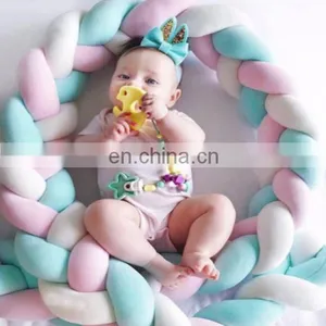 Knot Cushion,Crib Baby Bumper Cot Braid Pad Protector Braided Knot Pillow thumbnail-1