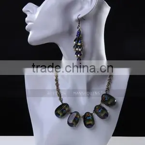 Fiberglass Woman Mannequin Head,Female Abstract Head Mannequin,Cheap White Head,Dispaly Jewelry/ Hat /scarf Head Mannequin H1080 thumbnail-4