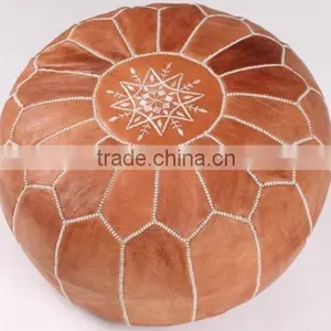 Luxury Custom Logo Moroccan Leather Ottoman thumbnail-1