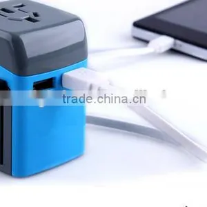 World Travel Adapter With Dual USB Charging Ports Universal Travel Adapter Travel Electric Adapter thumbnail-2