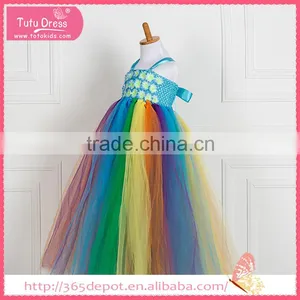 Floor Length Dress Multi Color Fluffy Dress With Rosette Decorated Gauze Dress Halloween Costume Supplier's Choice thumbnail-2