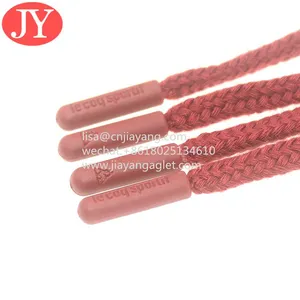 5mm Dark Red Round Cotton Drawstring Hoodies Cap Head Injection TPU Aglet Tips thumbnail-1