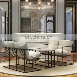 Nordic Light Luxury Simple Modern Sofa Set Furniture Industrial Coffee Shop Commercial Living Room Sofa Leisure Sectional Sofa thumbnail-4
