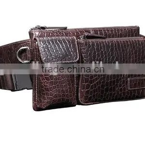 Good Quality Sport Crocodile Pattern Cow Leather Chest Pack Fashion New Style Waist Bag Leisure Single Shoulder Bag for Men thumbnail-4