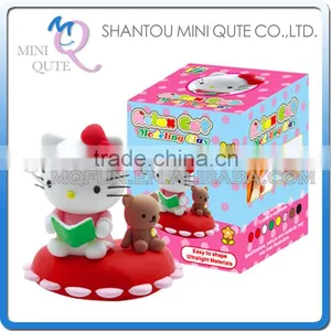 Mini Qute Bonnie Kawaii Girls Reading Hello Kitty DIY Cartoon Model Building Block Plasticine Clay Educational Toy NO.BN9996-5 thumbnail-1