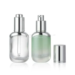 Spot 30g Oblate Cream Bottle, 50ml Dropper Essence Glass Bottle, 120ml Oval Press Lotion Bottle thumbnail-3
