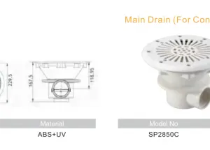 Swimming Pool Floor Drain Pool Round Main Drain Main Drain for Concrete Pool ABS+UV thumbnail-2