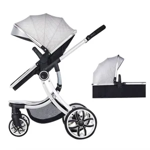 Ergonomic Eggshell Baby Stroller Luxury Aluminium Baby Trolley Two-way Push Carry Cot Baby Pram Can Sit And Sleep Egg Shell Baby Stroller thumbnail-5