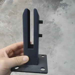 Duplex 2205 Glass Spigot Base Plate Bolt Down Round Shape Matte Black Powder Coated Saltwater Resistant thumbnail-4