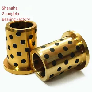 Graphite Copper Sleeve, Copper Bushing, Wear-resistant and Self-lubricating Jfb Solid Graphite-inlaid Oilless Flange Sliding Bearing, Copper-based Graphite Bearing thumbnail-2