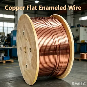 NEMA/IEC/GB Compliant Flat Enameled Copper Magnet Wire, Multiple Sizes Available thumbnail-1