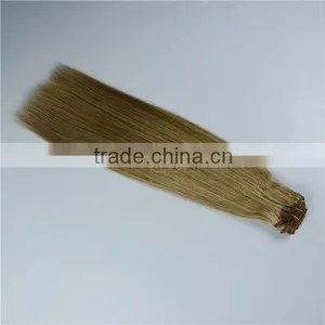 Supply Mongolian Hair Russian Hair Double Weft Clip in Human Hair Extensions 300g thumbnail-4