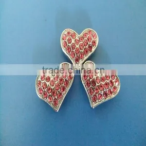 Compet Wholesale Full Crystal Rhinestone 10mm Heart Slide Charms thumbnail-1