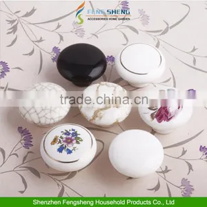 Vintage Ceramic Door Knob Cabinet Wardrobe Drawer Kitchen Cupboard Ring Handle thumbnail-1