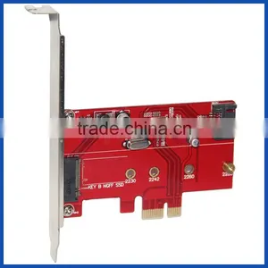 PCI Express PCie to NGFF M.2 Key-B 2280 SSD With SATA III 6Gbps Expansion Adapter Card thumbnail-1