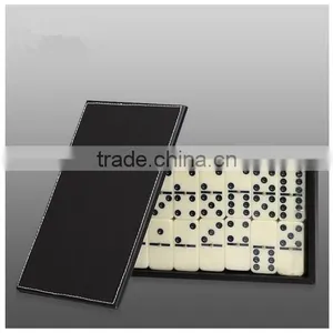 Black Sewing pu Leather Domino Set Box thumbnail-2