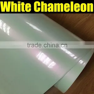 Very Strong Flexible Pearl White Chameleon Vinyl Film With Air Bubble Free 1.52*20m thumbnail-1
