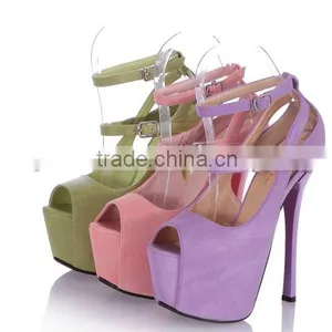 16cm High Heel Peep Toe Sandals Women Fashion Purple Dress Shoe for Party thumbnail-3
