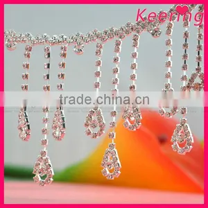 Woman Fashion Blingbling Wholesale Necklace Style Rhinestone Trim Roll Jewelry Chain WRC-222 thumbnail-2