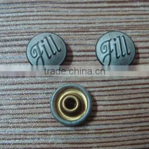 10mm Customer Logo Clothes Metal Alloy Metal Rivet thumbnail-1