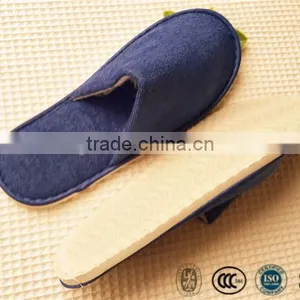 Cheap and OEM Hotel Disposable Pull Plush Slipper With EVA Sole thumbnail-2