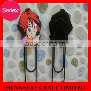 Cute Cartoon Silicone Animal 78mm Shiny Face Metal Butterfly Paper Clip thumbnail-3