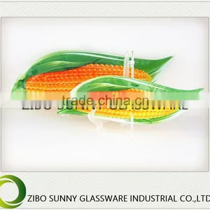 Fruits and Vegetables Series Glass Plate of the Harvest of Corn thumbnail-2