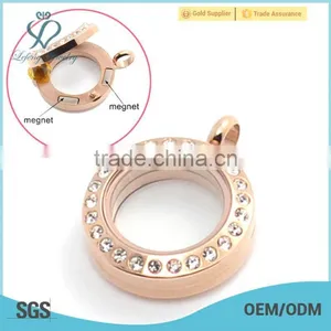 Best Quality Diy 20mm Round Crystal Silver/gold Magnet Glass Memory Charms Floating Locket thumbnail-1