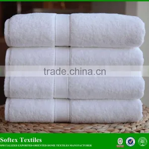 16s Spiral Cotton Terry Dobby White Bath Towels Wholesale thumbnail-1