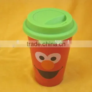 YF11022 Double Layer Ceramic Mug With Silicone Lid thumbnail-1