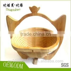 Apple Shape Food Fruit Storage Bamboo Folding Basket thumbnail-5