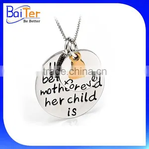 Personalized Custom Gold Bar Hand Stamped Necklace Jewelry/Inspire Quote Message Phrase Tag Disc Pendant Charm Engraved Necklace Quality Choice thumbnail-3