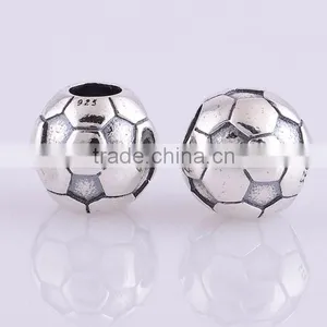 Authentic 925 Sterling Silver Football Charms Bead Women Jewelry DIY Fits European Style Bracelets& Necklaces thumbnail-2