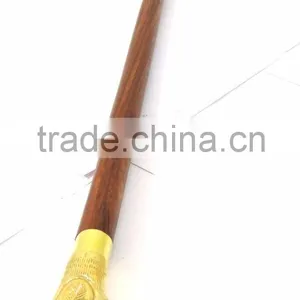Beautiful Brass Dog Handle Walking Stick/Antique Golden Finishing Handle Walking Stick/Brown Wood Walking Stick Wk1125 thumbnail-3