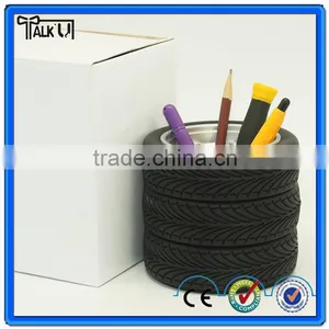 Hot Sell Black Color Resin School Tire Pen Holder/office Tyre Pen Container thumbnail-2