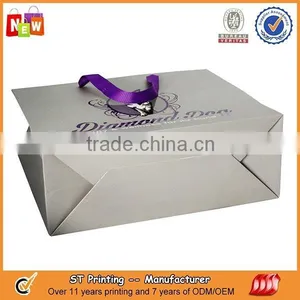 Grey Color Paper Bag With Logo Print thumbnail-3
