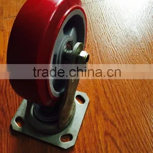 6" 150mm Solid Swivel Rubber Wheels for Trash Bins thumbnail-5