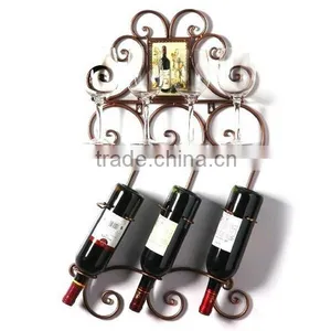 Metal Wire Antique Wine Rack,Absolutely Gorgeous Metal Glass and Wine Rack thumbnail-3