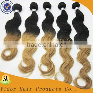 Human Brazilian Colored Two Tone Ombre Hair Weave For Black Women thumbnail-1