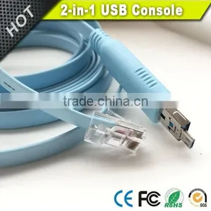 Classical Blue FTDI Micro Usb+USB to RJ45 Console Cable for Cisco Router thumbnail-2