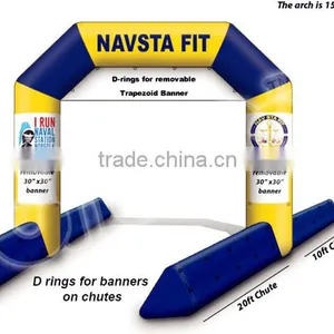 15ft Angle Arch With Inflatable Finish Line Chute Inflatable NAVSTA Norfolk Advertising Archway thumbnail-3