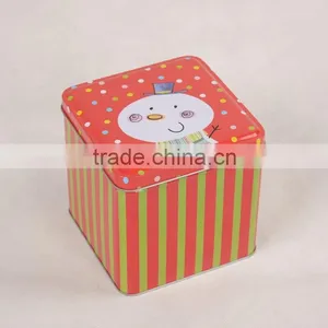 Lovely Design Square Shape Christmas Gift Empty Tin Holiday Tin Boxes for Wholesale Customized thumbnail-2