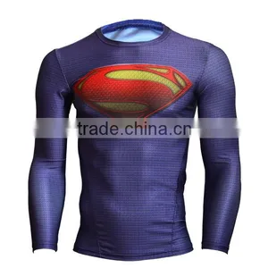 Avengers Marvel Cartoon Super Heroes Compression Quick Dry Long Sleeve Shirt Base Layer Men Gym Clothing thumbnail-1