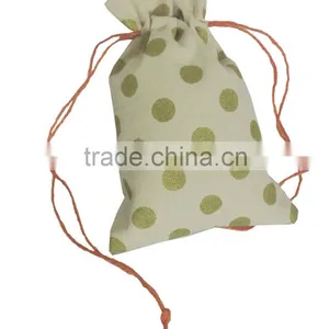 Mini Fabric Gold Stamping Jewellery Pouch With Drawstring thumbnail-1