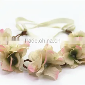 Elegant Girls Fabric Rose Flower Bando Lace-up Flower Headband thumbnail-6