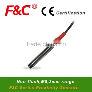 M8 F&C F3C-08KN02 Series Inductive Proximity Sensor, 2 Years Warranty, 360 Degree LED View, NON-Flush 12~24VDC Sensor thumbnail-1