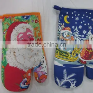 Kitchen Oven Gloves and Potholders Christmas Snowman Tree Bell Styles Oven Mitt and Mat for Christmas Gifts and Decorations thumbnail-5